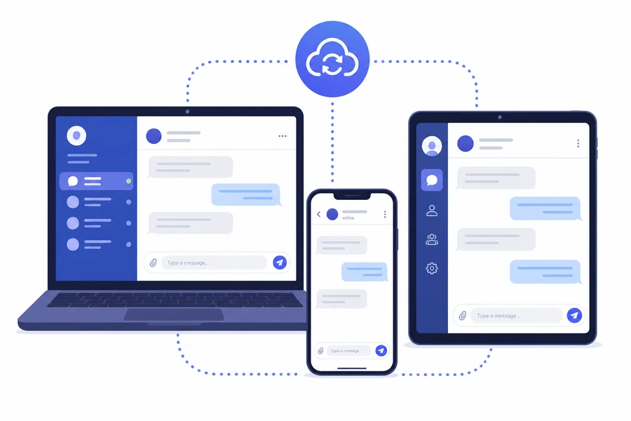 Telegram đồng bộ đa thiết bị: máy tính, điện thoại, tablet