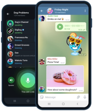 Telegram cho Android tiếng Việt hiển thị trên điện thoại